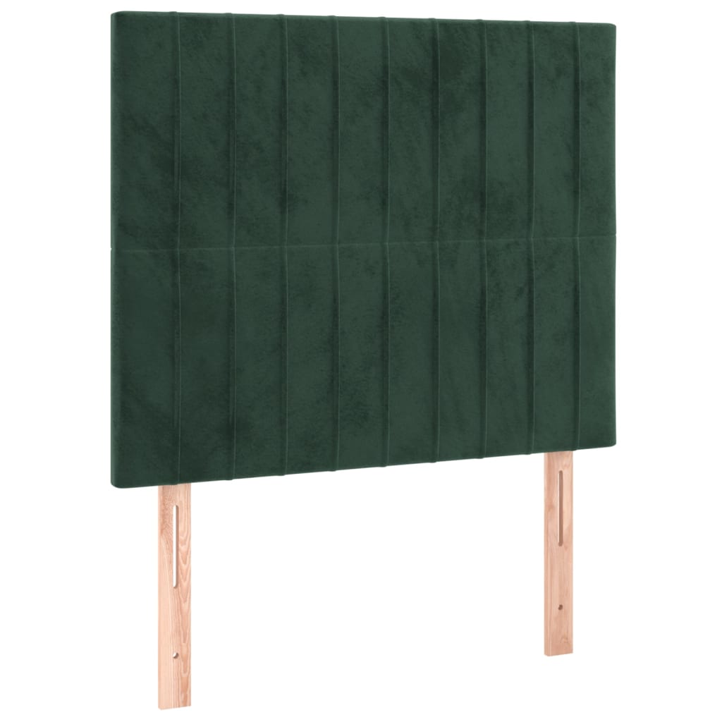 Giroletto a Molle con Materasso Verde Scuro 90x200 cm Velluto