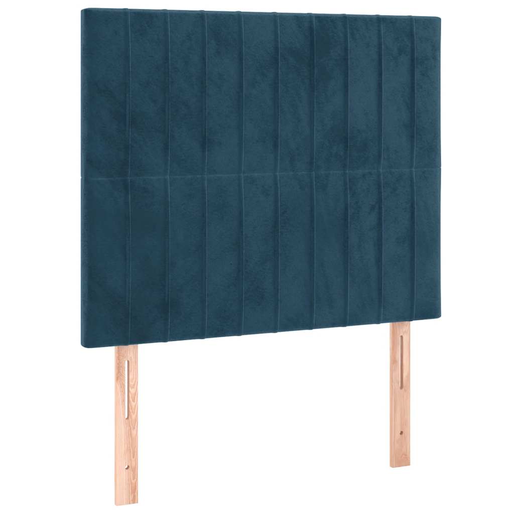 Giroletto a Molle con Materasso Blu Scuro 90x200 cm in Velluto | homemem39