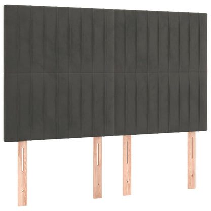 Giroletto a Molle con Materasso Grigio Scuro 140x190 cm Velluto | homemem39