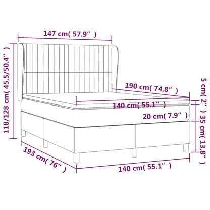 Giroletto a Molle con Materasso Blu Scuro 140x190 cm in Velluto | homemem39
