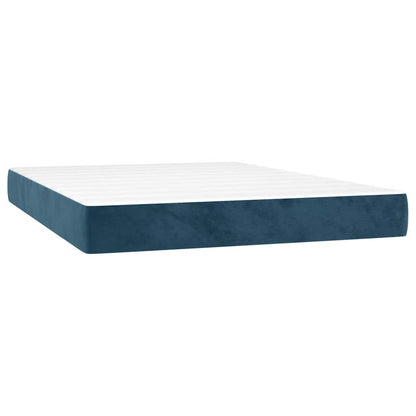 Giroletto a Molle con Materasso Blu Scuro 140x200 cm in Velluto | homemem39