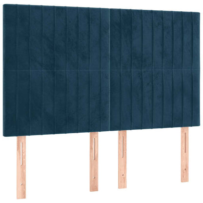 Giroletto a Molle con Materasso Blu Scuro 140x200 cm in Velluto | homemem39