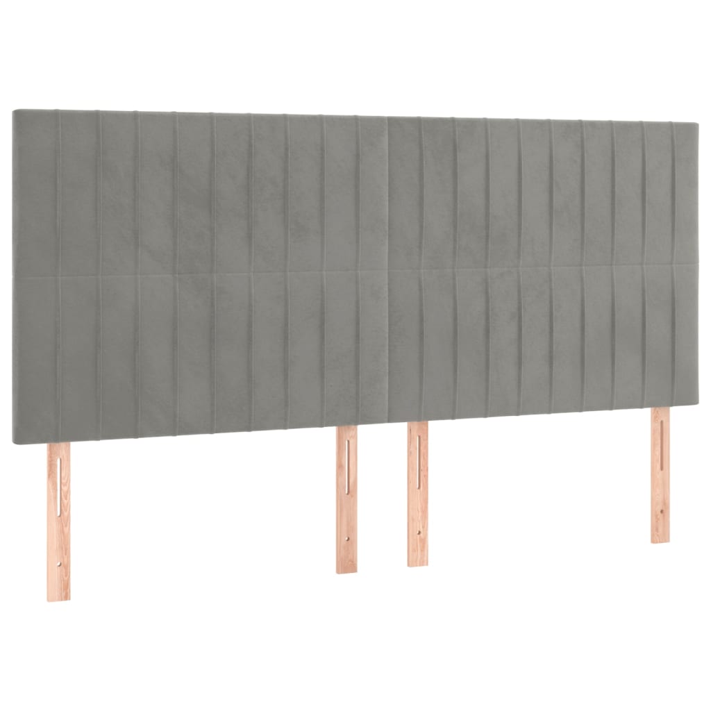 Giroletto a Molle con Materasso Grigio Chiaro 160x200cm Velluto | homemem39
