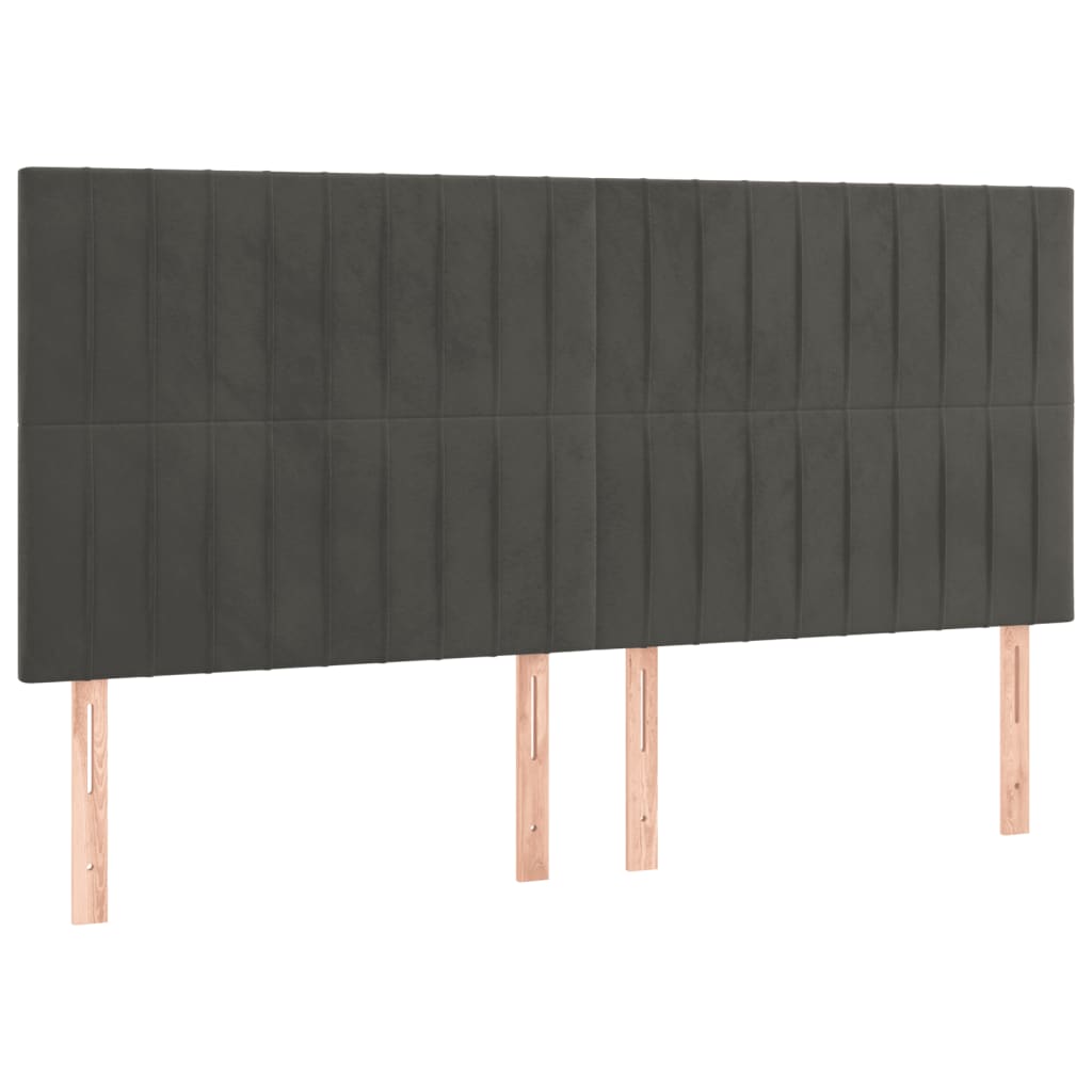 Giroletto a Molle con Materasso Grigio Scuro 160x200 cm Velluto | homemem39