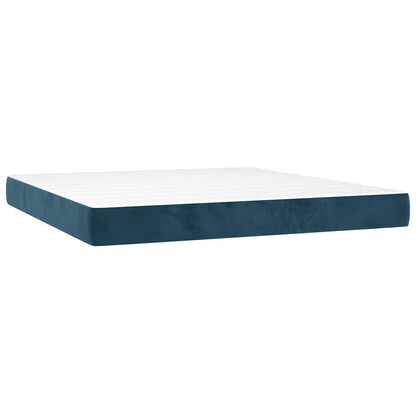 Giroletto a Molle con Materasso Blu Scuro 180x200 cm in Velluto | homemem39