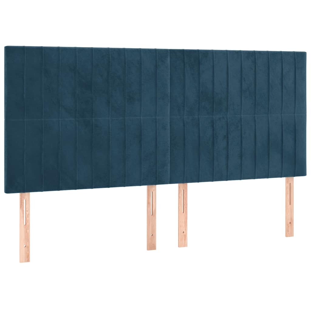 Giroletto a Molle con Materasso Blu Scuro 180x200 cm in Velluto | homemem39