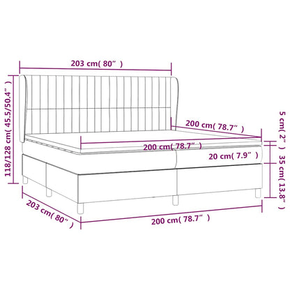 Giroletto a Molle con Materasso Blu Scuro 200x200 cm in Velluto | homemem39