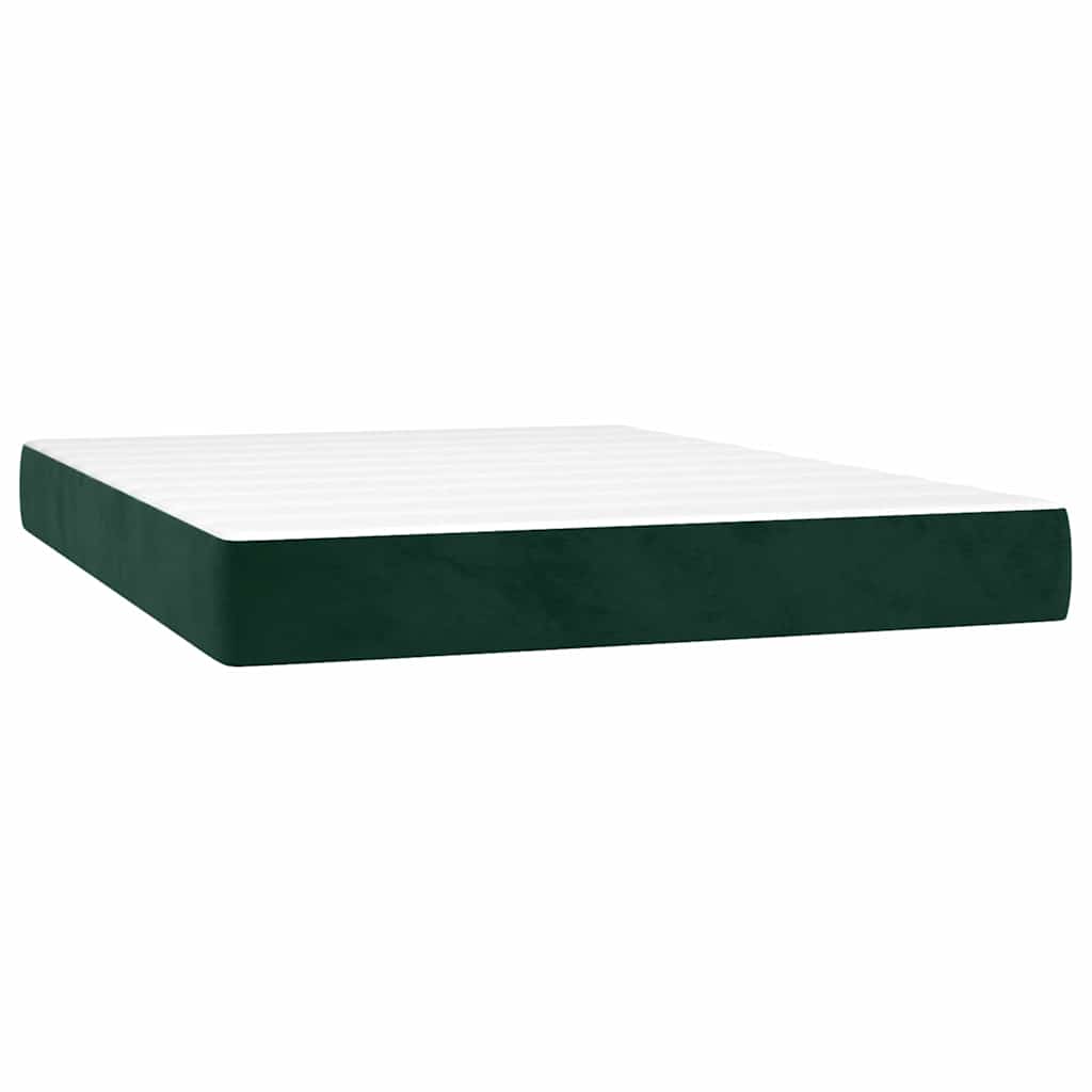 Giroletto a Molle con Materasso Verde Scuro 140x190 cm Velluto | homemem39