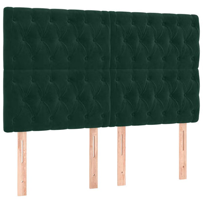 Giroletto a Molle con Materasso Verde Scuro 140x190 cm Velluto | homemem39