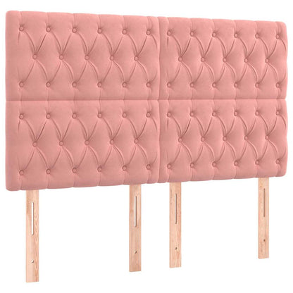 Giroletto a Molle con Materasso Rosa 140x190 cm in Velluto