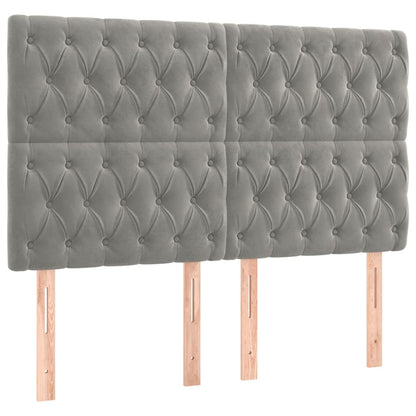 Giroletto a Molle con Materasso Grigio Chiaro 140x200cm Velluto | homemem39