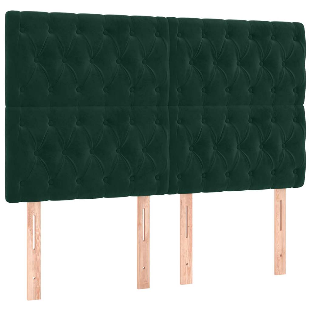 Giroletto a Molle con Materasso Verde Scuro 140x200 cm Velluto | homemem39