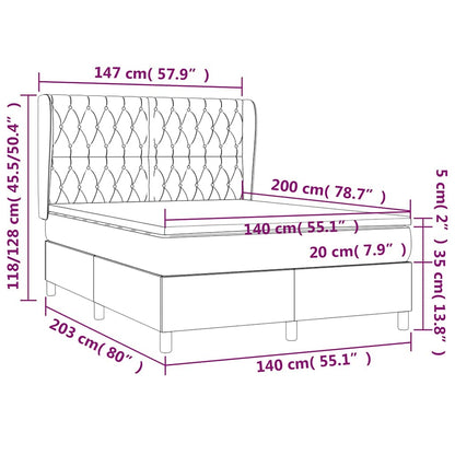 Giroletto a Molle con Materasso Verde Scuro 140x200 cm Velluto | homemem39
