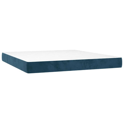 Giroletto a Molle con Materasso Blu Scuro 160x200 cm in Velluto | homemem39