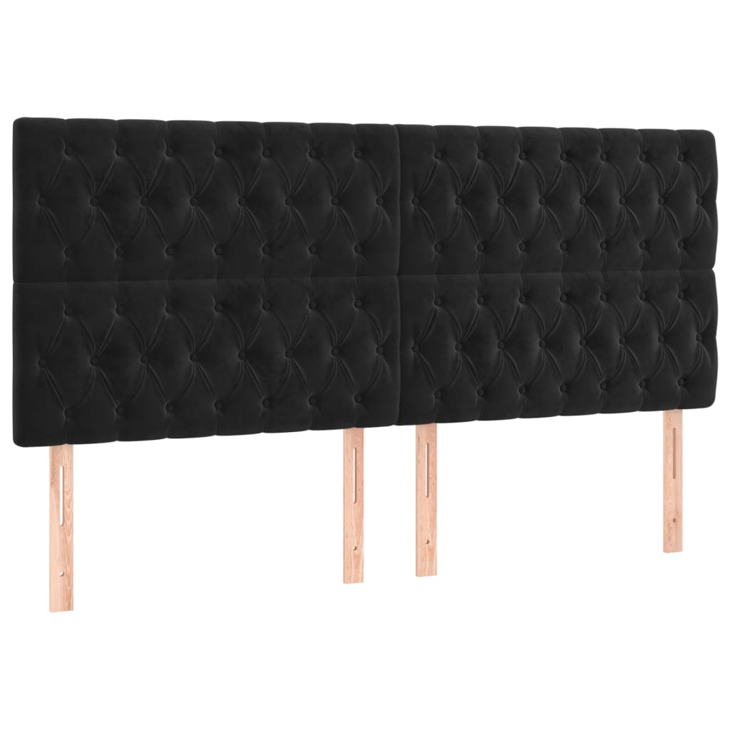 Giroletto a Molle con Materasso Nero 180x200 cm in Velluto | homemem39