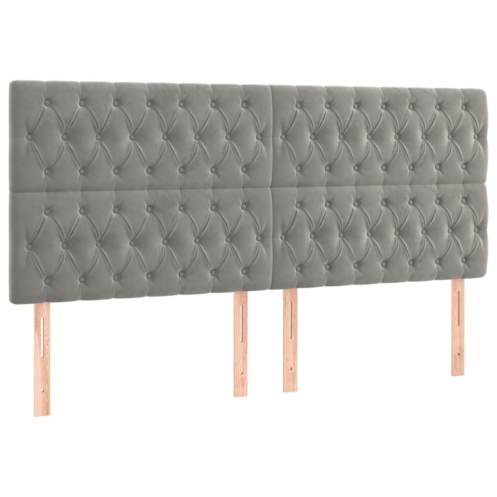 Giroletto a Molle con Materasso Grigio Chiaro 200x200cm Velluto | homemem39