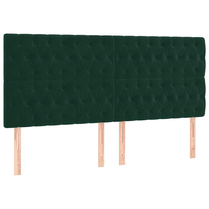 Giroletto a Molle con Materasso Verde Scuro 200x200 cm Velluto | homemem39