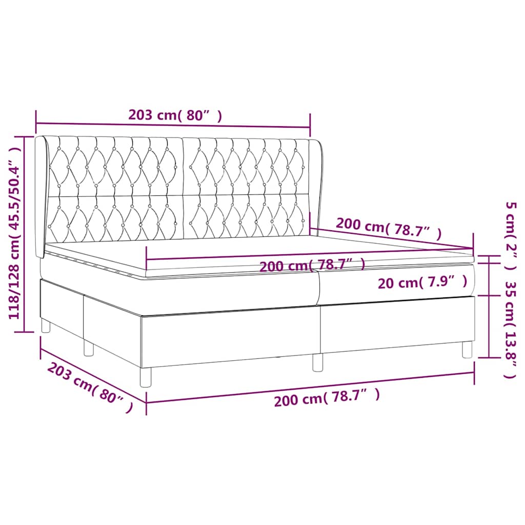 Giroletto a Molle con Materasso Verde Scuro 200x200 cm Velluto | homemem39