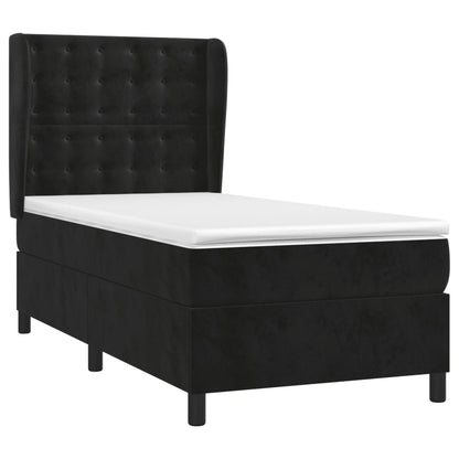 Giroletto a Molle con Materasso Nero 80x200 cm in Velluto | homemem39