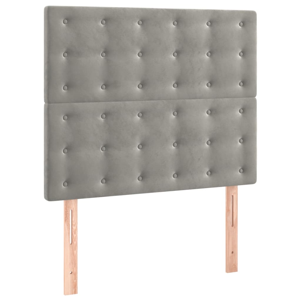 Giroletto a Molle con Materasso Grigio Chiaro 90x190 cm Velluto | homemem39