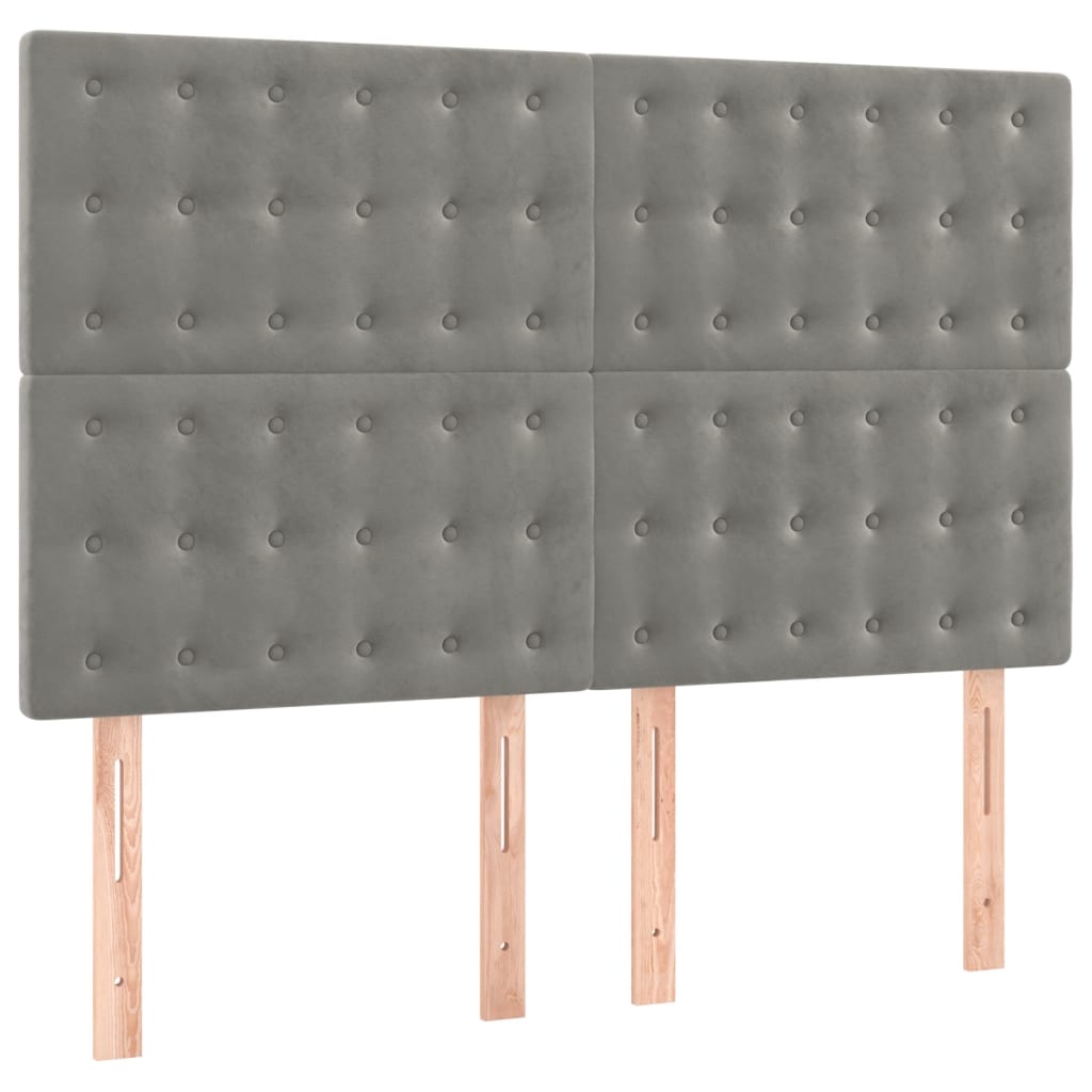 Giroletto a Molle con Materasso Grigio Chiaro 140x200cm Velluto | homemem39