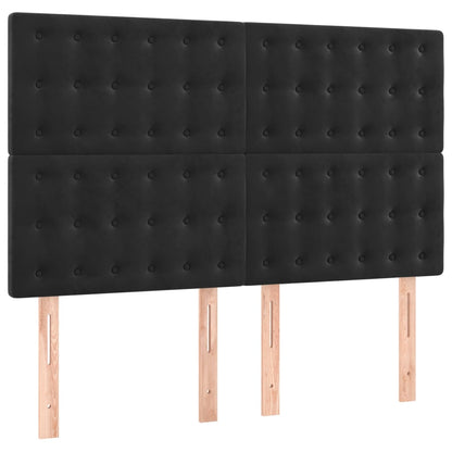 Giroletto a Molle con Materasso Nero 140x200 cm in Velluto | homemem39