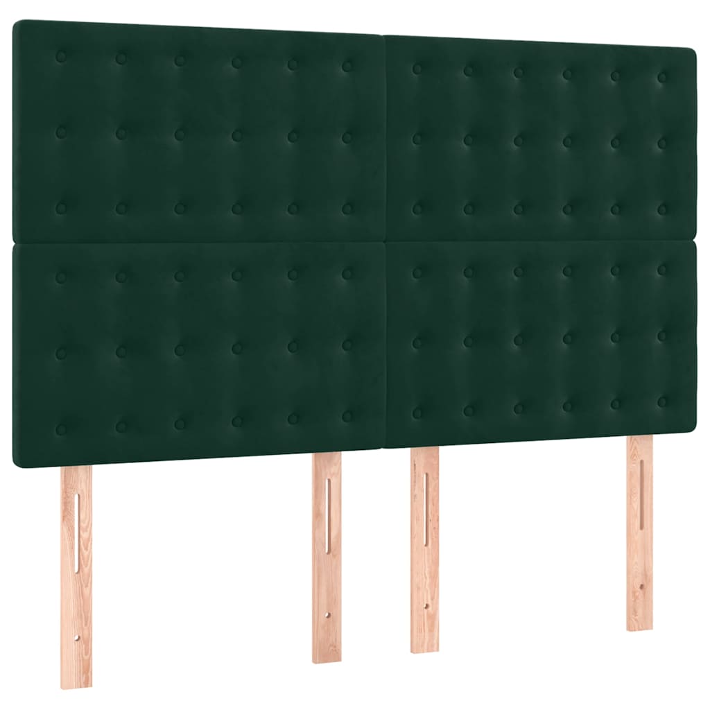 Giroletto a Molle con Materasso Verde Scuro 140x200 cm Velluto | homemem39
