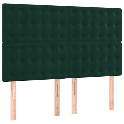 Giroletto a Molle con Materasso Verde Scuro 140x200 cm Velluto | homemem39