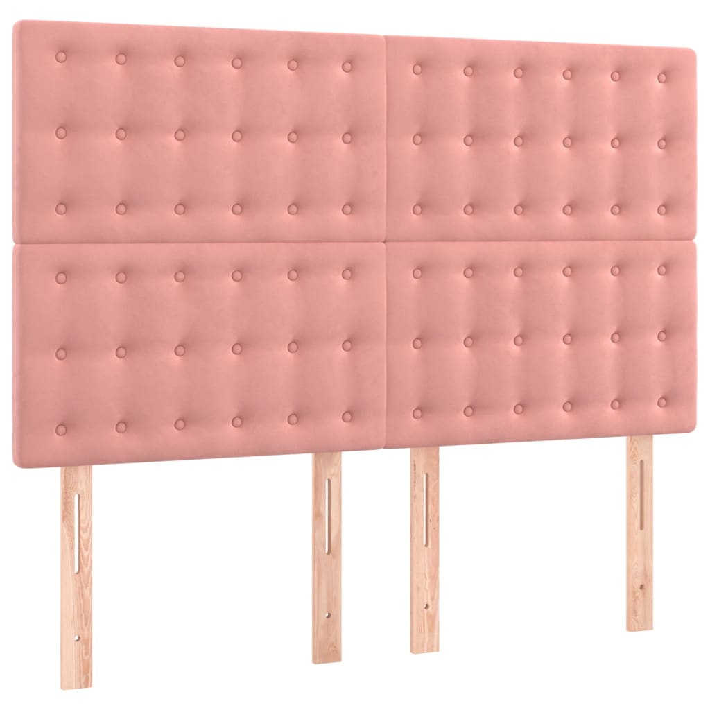 Giroletto a Molle con Materasso Rosa 140x200 cm in Velluto | homemem39