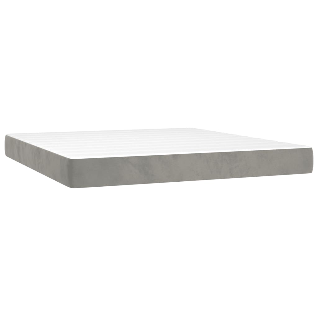Giroletto a Molle con Materasso Grigio Chiaro 160x200cm Velluto | homemem39