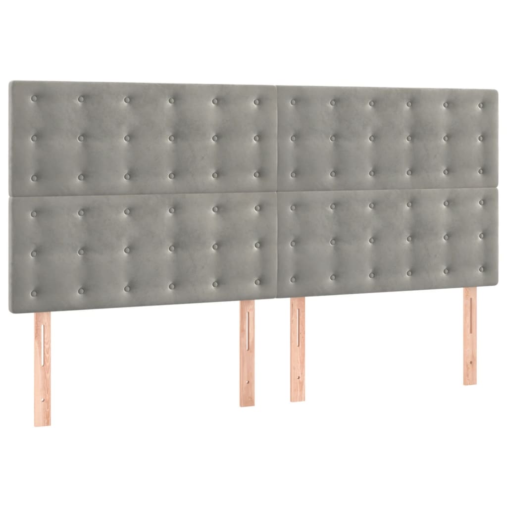 Giroletto a Molle con Materasso Grigio Chiaro 180x200cm Velluto | homemem39