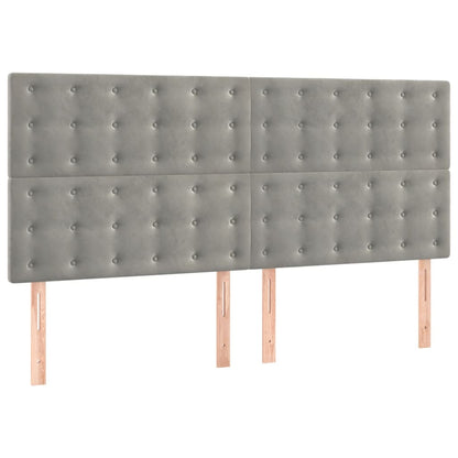 Giroletto a Molle con Materasso Grigio Chiaro 180x200cm Velluto | homemem39