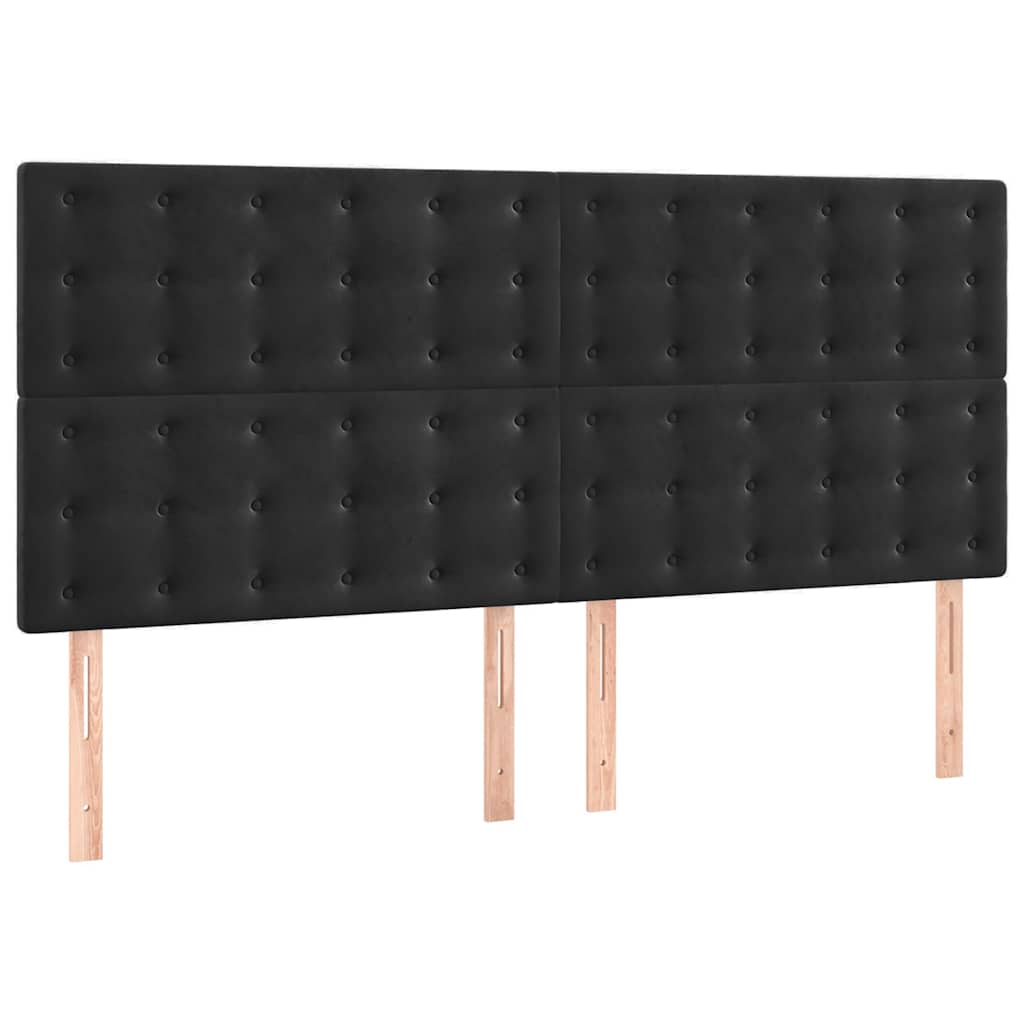 Giroletto a Molle con Materasso Nero 180x200 cm in Velluto