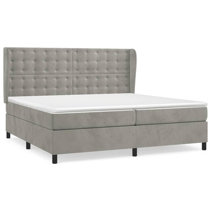 Giroletto a Molle con Materasso Grigio Chiaro 200x200cm Velluto | homemem39