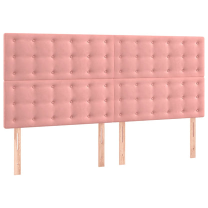 Giroletto a Molle con Materasso Rosa 200x200 cm in Velluto | homemem39