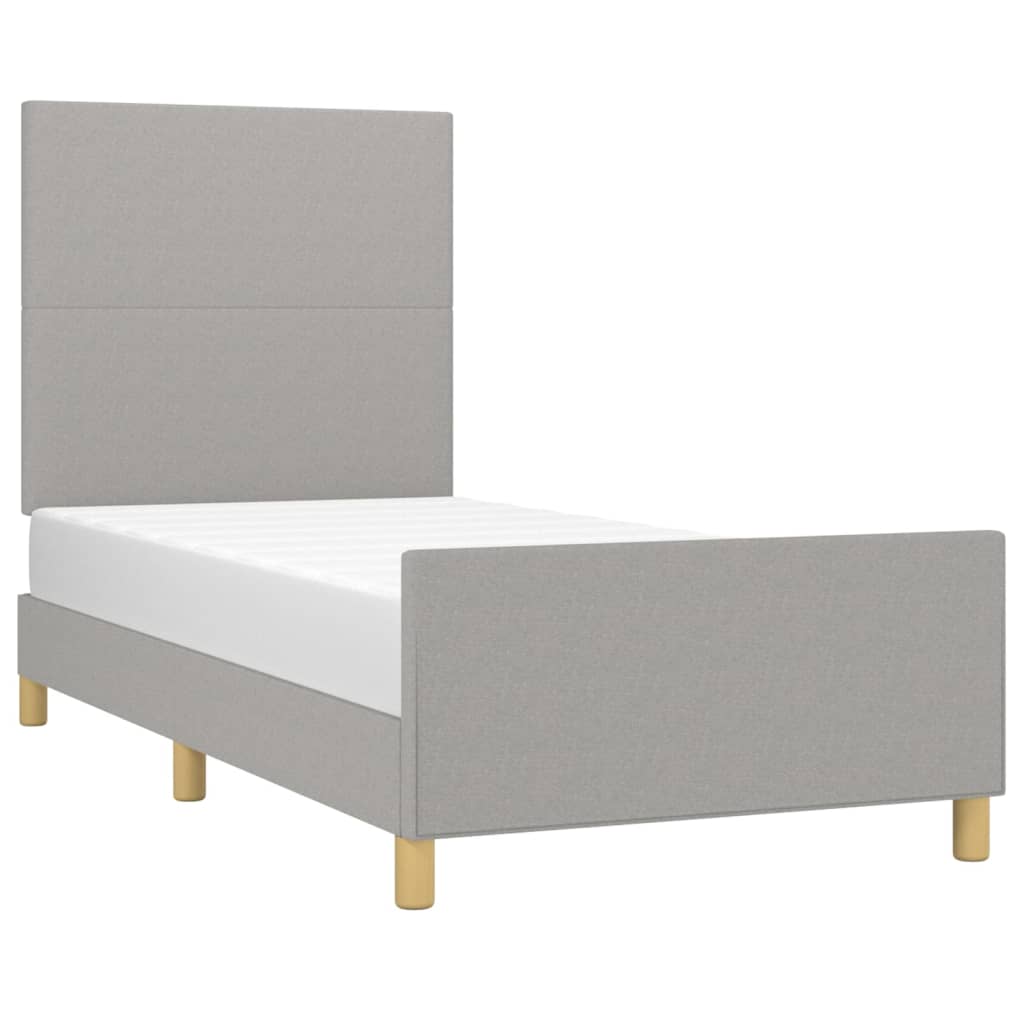 Giroletto senza Materasso Grigio Chiaro 90x190 cm Tessuto | homemem39