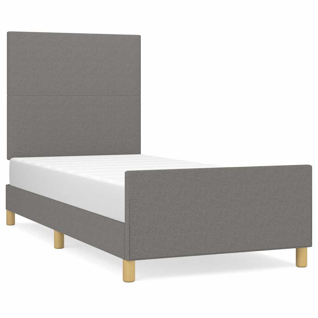 Giroletto senza Materasso Grigio Scuro 90x190 cm Tessuto