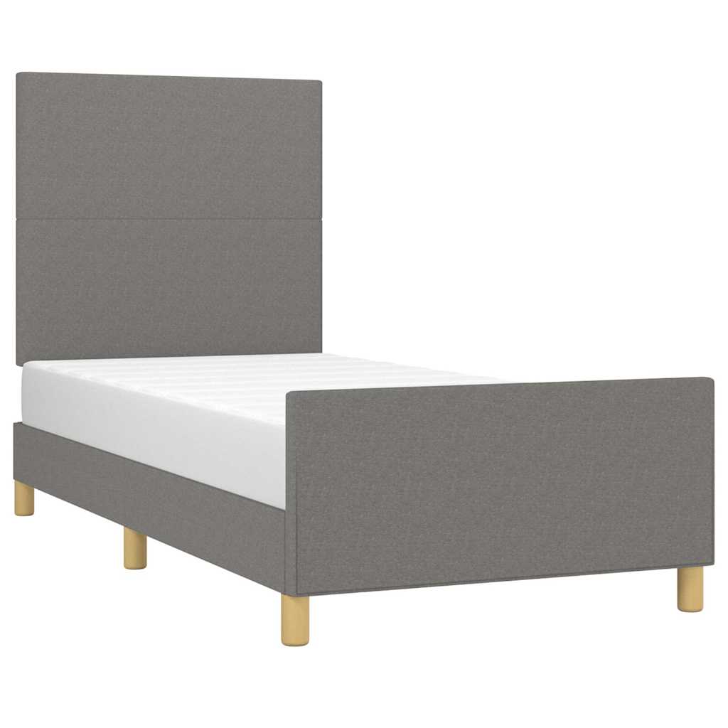 Giroletto senza Materasso Grigio Scuro 90x190 cm Tessuto