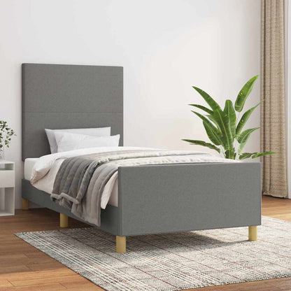 Giroletto senza Materasso Grigio Scuro 90x190 cm Tessuto