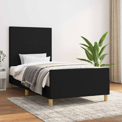 Giroletto senza Materasso Nero 90x190 cm in Tessuto