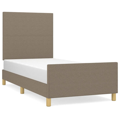 Bed frame with dove gray headboard 90x190 cm in fabric