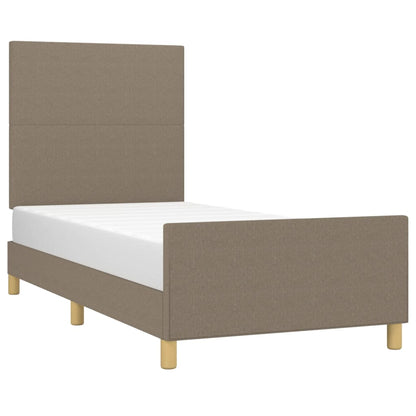 Bed frame with dove gray headboard 90x190 cm in fabric