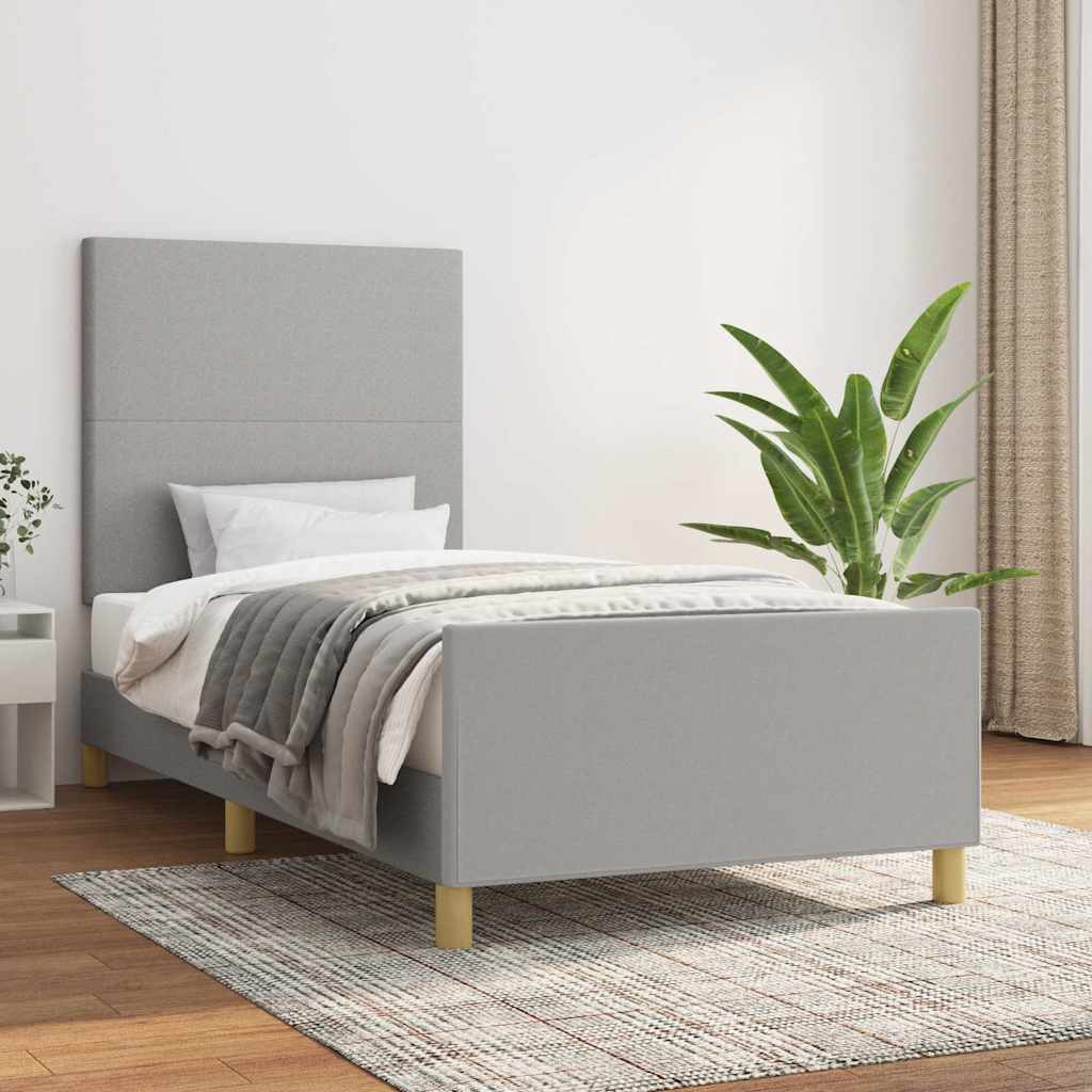 Giroletto senza Materasso Grigio Chiaro 90x200 cm Tessuto