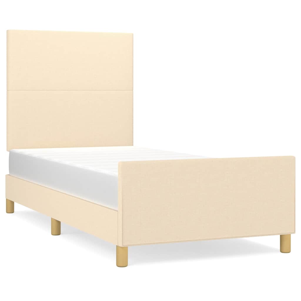 Giroletto senza Materasso Crema 90x200 cm in Tessuto