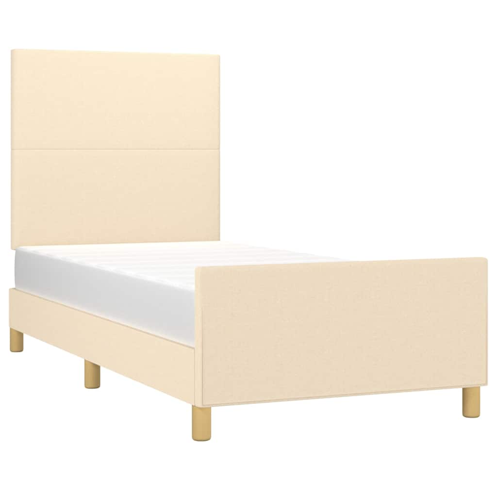 Giroletto senza Materasso Crema 90x200 cm in Tessuto