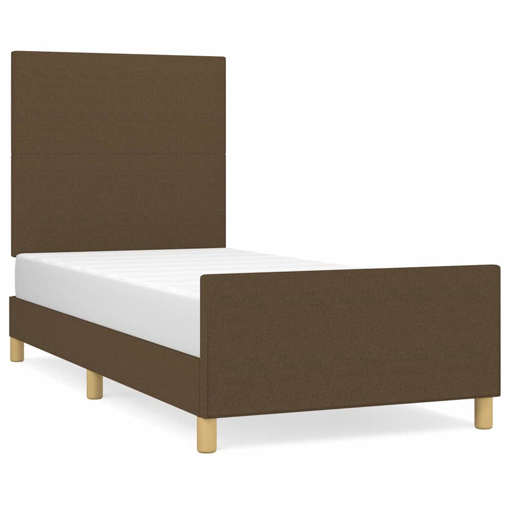 Giroletto senza Materasso Marrone Scuro 100x200 cm Tessuto