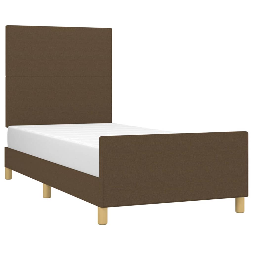 Giroletto senza Materasso Marrone Scuro 100x200 cm Tessuto