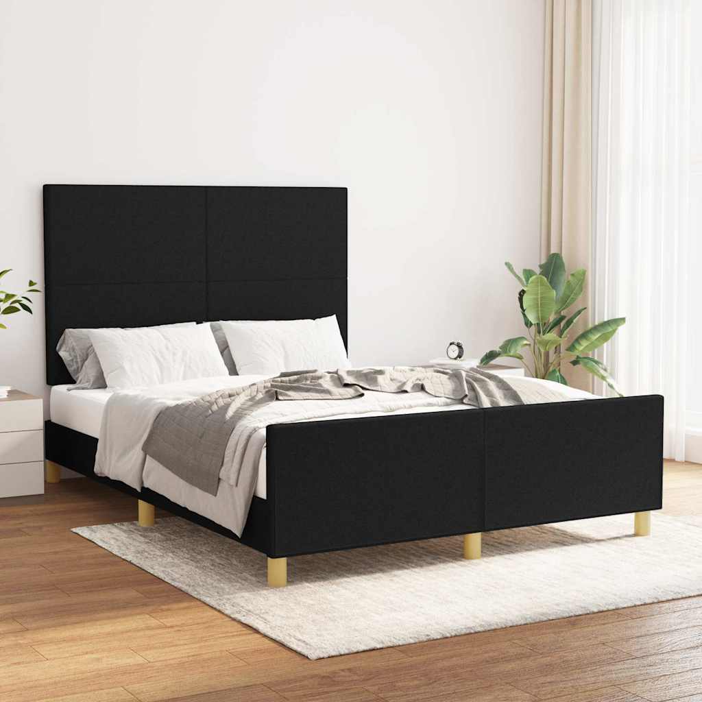 Giroletto senza Materasso Nero 140x190 cm in Tessuto