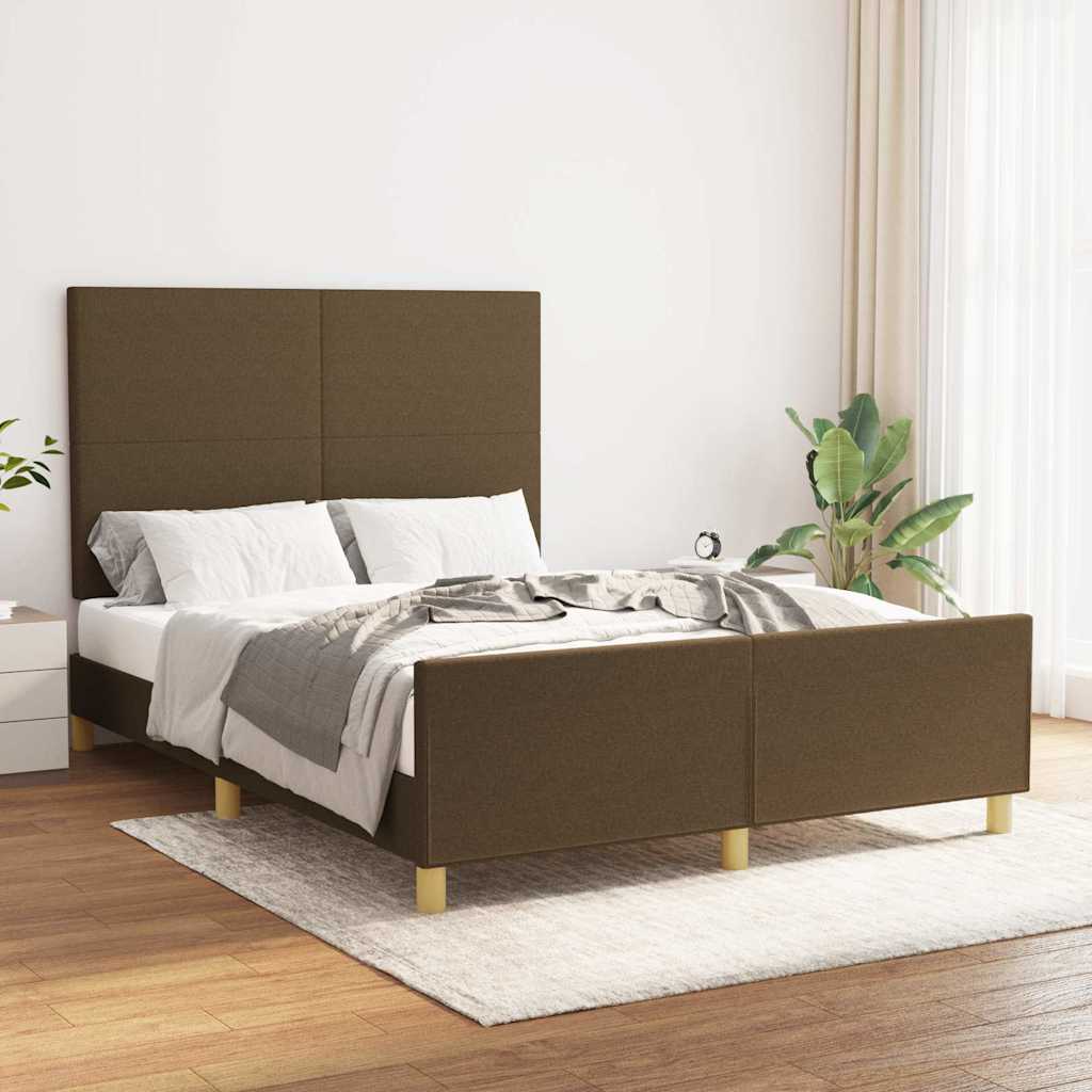 Giroletto senza Materasso Marrone Scuro 140x200 cm Tessuto