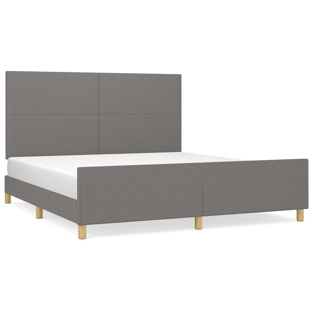 Giroletto senza Materasso Grigio Scuro 160x200 cm Tessuto